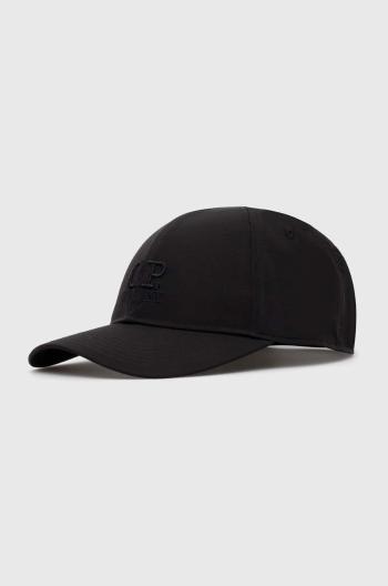 Šiltovka C.P. Company Chrome-R Logo Cap čierna farba, s nášivkou, 16CMAC147A005904A