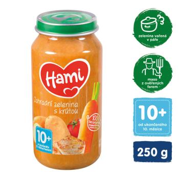 HAMI Záhradná zelenina s morkou (250 g) - mäsovo-zeleninový príkrm,HAMI Príkrm mäsovo-zeleninový Záhradná zelenina s morkou 250 g