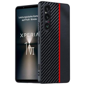 CARBON Ochranný obal pre Sony Xperia 1 VI čierny-červený