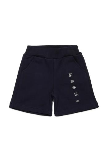 Detské bavlnené šortky Marni MP193B SHORTS tmavomodrá farba, s potlačou, M01403