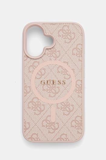 Puzdro na mobil Guess iPhone 16 6.1 ružová farba, GUHMP16SG4GFRP
