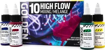 Golden Artist Colors High Flow Mixing Sada akrylových farieb 10 x 30 ml