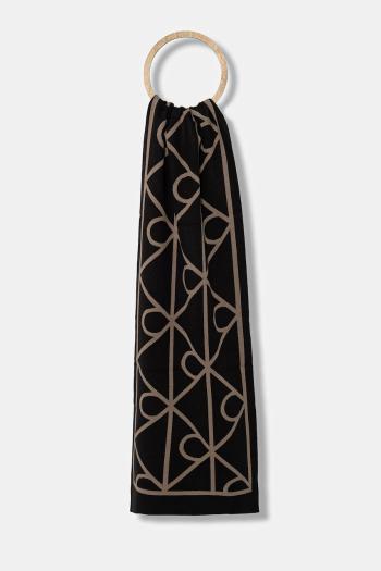 Šál Calvin Klein čierna farba, vzorovaný, LV04D8051G