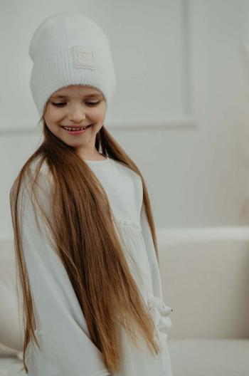 Detská čiapka s prímesou vlny Jamiks LIZZY béžová farba biela, JZH176