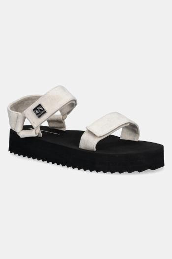 Sandále Armani Exchange béžová farba, na platforme, XDP064 XV928 01819