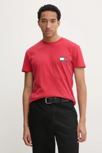 Tričko Tommy Jeans pánske, červená farba, s potlačou, DM0DM20346