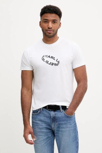 Tričko Karl Lagerfeld Jeans pánske, biela farba, s potlačou, A3M17037