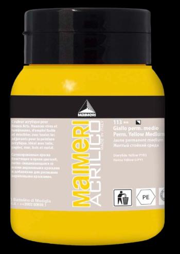 MAIMERI ACRILICO - Akrylové farby 113 - permanent yellow medium, 0,5 L