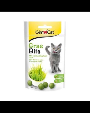 GIMCAT Tasty Tabs GrassBits 40 g recompensa pisici iarba matei