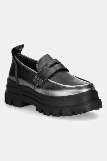 Mokasíny Buffalo Aspha Loafer Vntg dámske, šedá farba, na platforme, 1624083-PEW
