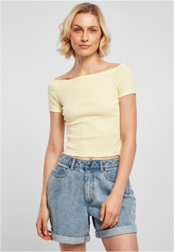 Urban Classics Ladies Off Shoulder Rib Tee softyellow - M