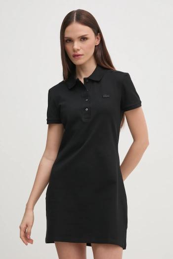 Šaty Lacoste čierna farba, mini, rovné