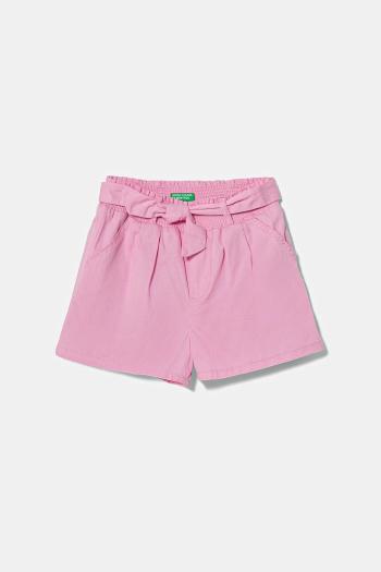 Detské bavlnené šortky United Colors of Benetton ružová farba, jednofarebná, 47RGG9030