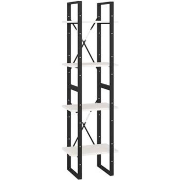 Shumee, so 4 policami, biela, 40 × 30 × 140 cm, masívna borovica, 806423