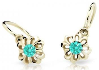 Cutie Jewellery Nežné detské náušnice zo žltého zlata C2208-10-X-1 svetlo zelená