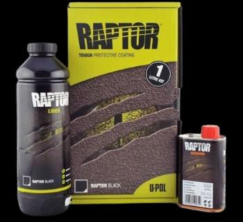 Raptor - čierny tvrdý ochranný náter - SET cierny 3,8 l