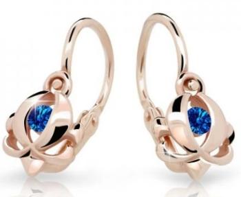 Cutie Jewellery Detské náušnice z ružového zlata C2218-10-X-4 modrá