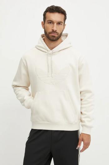 Mikina adidas Originals Hooded Sweat pánska, béžová farba, s kapucňou, s nášivkou, JN5969