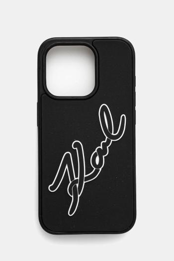 Puzdro na mobil Karl Lagerfeld iPhone 15 Pro 6.1 čierna farba, KLHCP15L3DRKSDLK