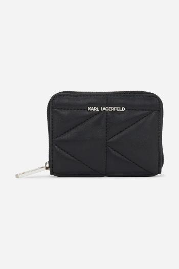Kožená peňaženka Karl Lagerfeld dámska, čierna farba, A1W32064