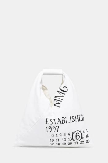 Bavlnená taška MM6 Maison Margiela biela farba, SB6WD0013