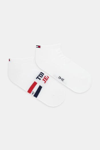 Členkové ponožky Tommy Jeans 2-pak biela farba, 701236736