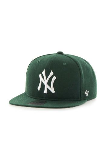 Bavlnená šiltovka 47 brand MLB New York Yankees zelená farba, s nášivkou, B-NSHOT17WBP-DG