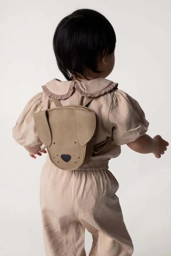 Detský kožený ruksak Donsje Kapi Classic Backpack Dog hnedá farba, malý, jednofarebný, 5005015