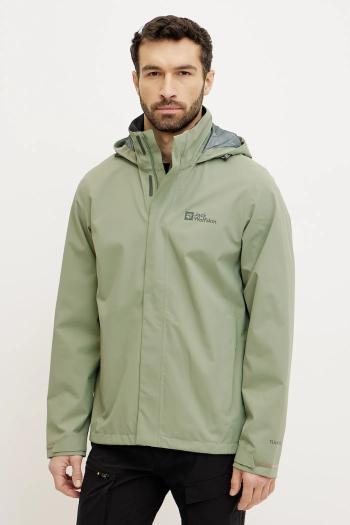 Nepremokavá bunda Jack Wolfskin Trailtime 2L pánska, zelená farba, A63903