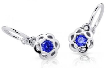 Cutie Jewellery Detské náušnice z bieleho zlata C2179-10-X-2 modrá