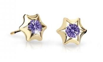 Cutie Jewellery Zlaté detské náušnice C2159-30-X-1 fialová