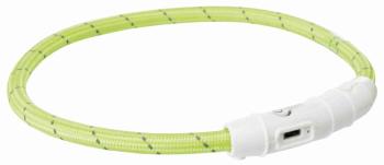 Trixie Flash light band USB, TPU/nylon, M–L: 45 cm/ř 7 mm, green