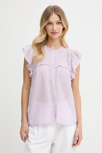 Košeľa Pepe Jeans fialová farba, regular, s klasickým golierom, PL305101