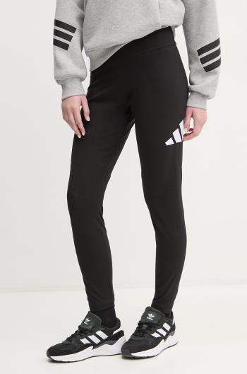 Legíny adidas Essentials dámske, čierna farba, s potlačou, JH1182