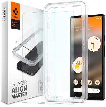 Üvegfólia Spigen Glass AlignMaster 2 Pack Clear Google Pixel 6a üvegfólia