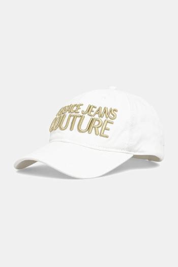 Bavlnená šiltovka Versace Jeans Couture biela farba, s nášivkou, 78HAZK32 ZG365