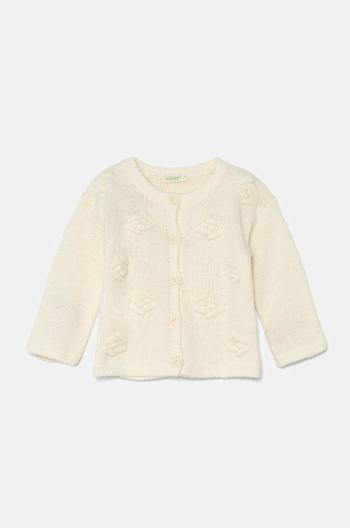 Detský kardigan s prímesou vlny United Colors of Benetton béžová farba, tenký, 1076A500X