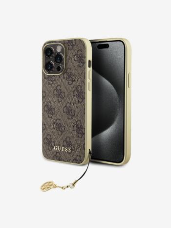 Guess 4G Charm Zadní Kryt pro iPhone 15 Pro Max Brown Telefontok Lila