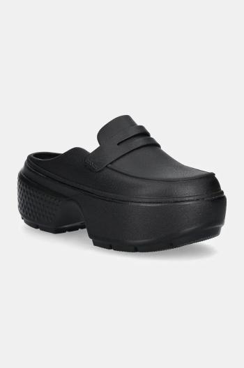 Šľapky Crocs Stomp Loafer Clog dámske, čierna farba, na platforme, 209937