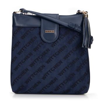 Dámska crossbody z ekokože s logom tmavomodrá 99-4Y-521-7  