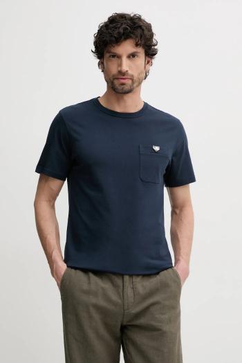 Bavlnené tričko Barbour Tothill Tailored Fit T-Shirt pánske, tmavomodrá farba, jednofarebné, MTS1419