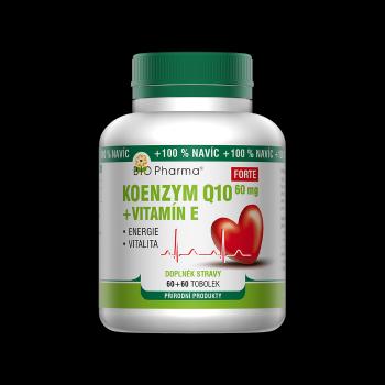 BIO PHARMA Koenzým Q10 Forte 60 mg + Vitamín E 60+60 kapsúl