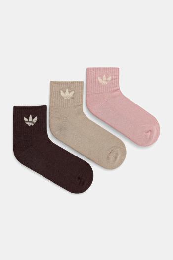 Ponožky adidas Originals 3-pak ružová farba, JV8596