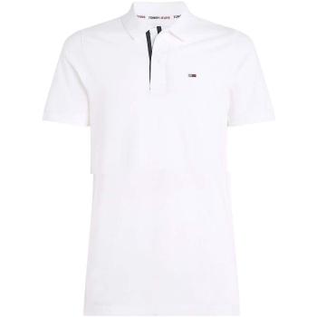 Tommy Jeans  Slim Flag Placket Polo Shirt White  Tričká a polokošele Biela