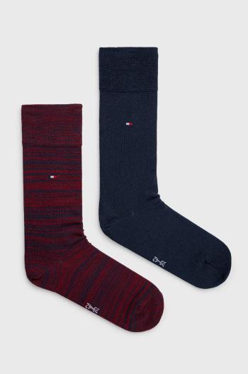 Ponožky Tommy Hilfiger 2-pak pánske, tmavomodrá farba, 371111