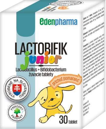 EDENPHARMA LACTOBIFIK junior žuvacie tablety s príchuťou pomaranč, 30 tabliet