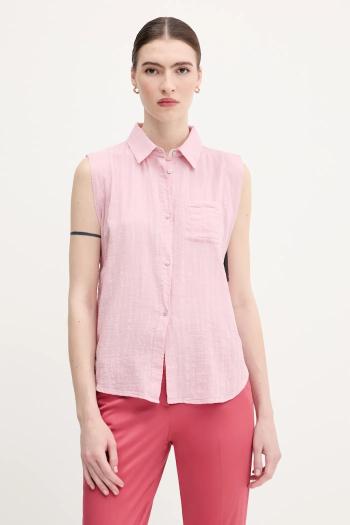 Košeľa United Colors of Benetton ružová farba, regular, s klasickým golierom, 5ONVDQ0C1