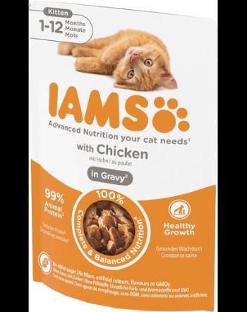 IAMS Cat Kitten All Breeds Chicken In Gravy Pouch 85 g hrana umeda pentru pisoi, in sos