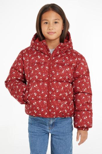 Detská bunda Tommy Hilfiger bordová farba, KG0KG08055