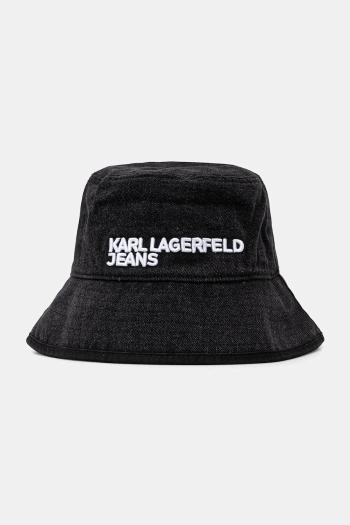 Džínsový klobúk Karl Lagerfeld Jeans čierna farba, bavlnené, A3M33107